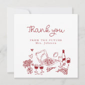 That's Amore 手書きの花嫁のシャワーパーティー サンキューカード (正面)