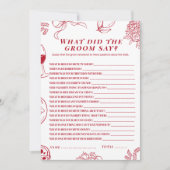 That's Amore! 花嫁のシャワー「彼女はどちらか」ゲーム ノートカード (正面)