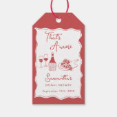 That's Amore 赤いイタリアンピザ ワインブライダルシャワー ギフトタグ (正面)