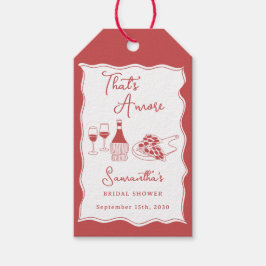 That's Amore 赤いイタリアンピザ ワインブライダルシャワー ギフトタグ