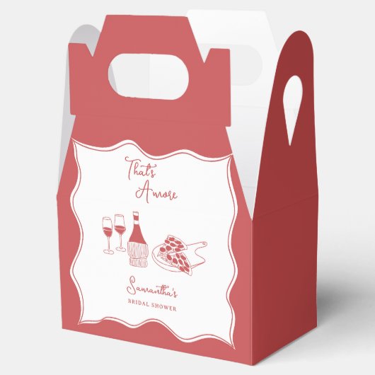 That's Amore 赤いイタリアンピザ ワインブライダルシャワー フェイバーボックス (オープン)