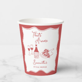 That's Amore 赤いイタリアンピザ ワインブライダルシャワー 紙コップ