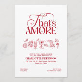 That's Amore 赤い色のブライダルシャワー招待状 招待状 (正面)