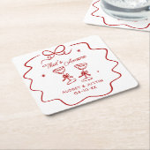 That's Amore, 赤い落書き オーダーメイド スクエアペーパーコースター (アングル)