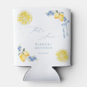 That's Amore Blue Bow Lemons Italian Wedding Favor 缶クーラー (裏面)
