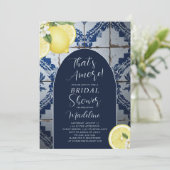That's Amore Blue Tile Lemon Bridal Shower 招待状 (スタンド正面)