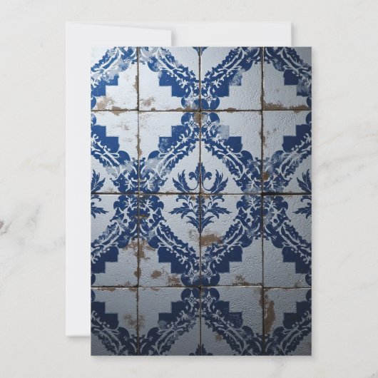 That's Amore Blue Tile Lemon Bridal Shower 招待状 (裏面)