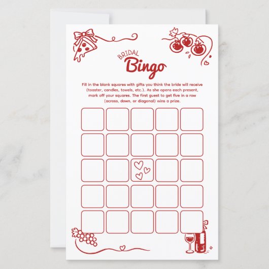 That's Amore Bridal Bingo Italian Wedding Activity (正面)