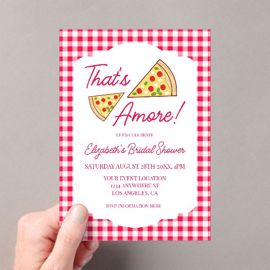 That's Amore Bridal Shower アクリル招待状 (インサイチュ (ポータブル))