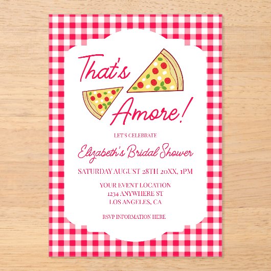 That's Amore Bridal Shower アクリル招待状 (正面)