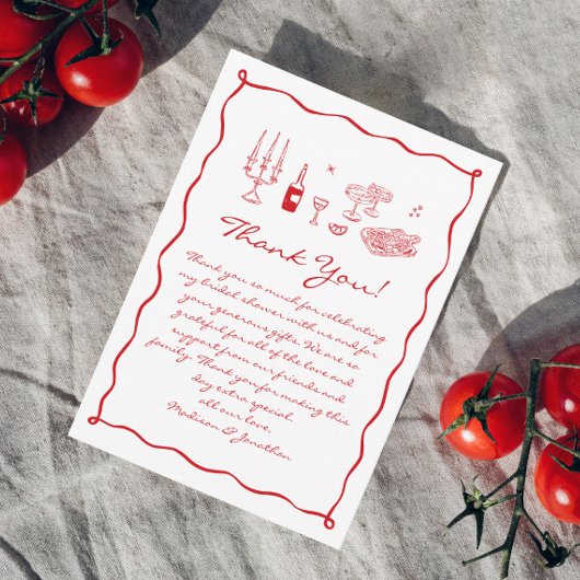 That's Amore Bridal Shower サンキューカード