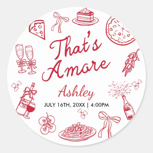 That's Amore Bridal Shower ラウンドシール (正面)