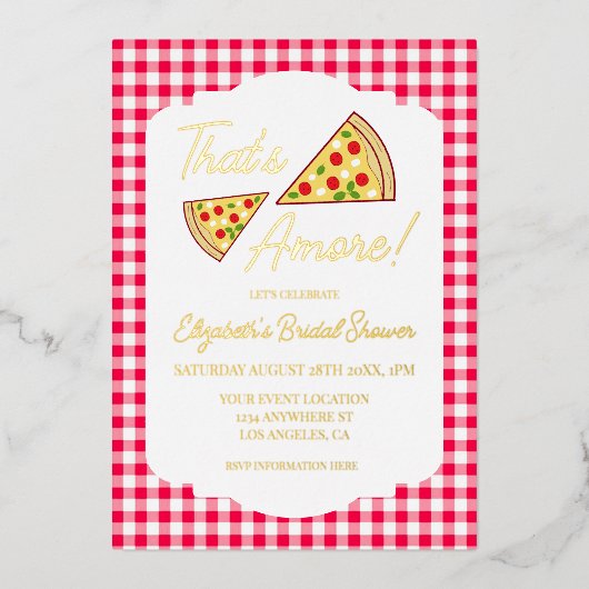 That's Amore Bridal Shower 箔招待状 (正面)