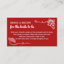 That's Amore Bridal Shower Bring a Recipe  エンクロージャーカード