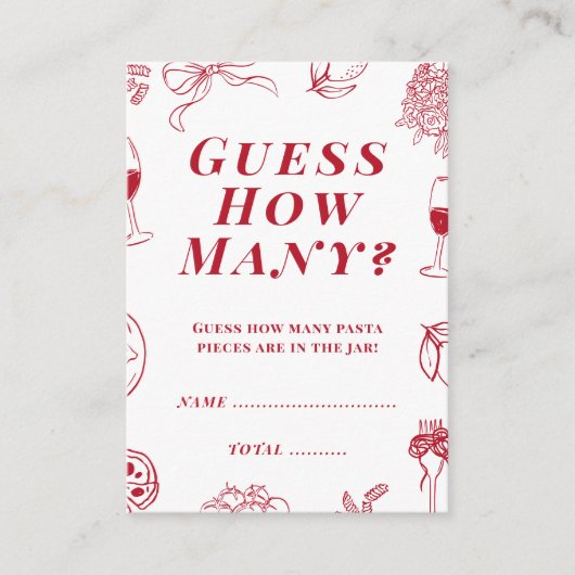 That's Amore Bridal Shower Guess how many Game エンクロージャーカード (正面)