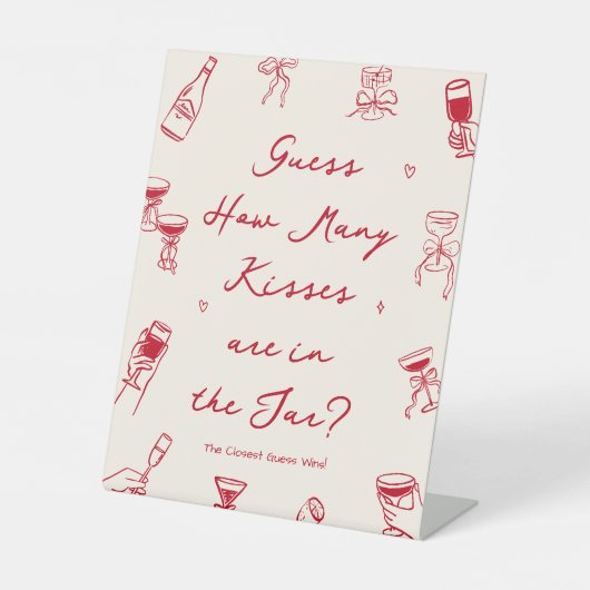 Thats Amore Bridal Shower Guess How Many Kisses 台座サイン (正面)