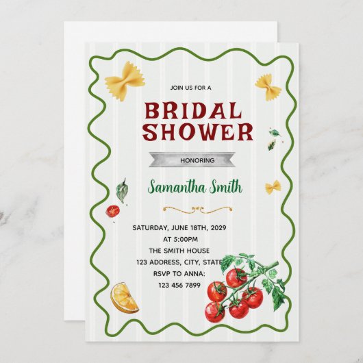 That's Amore Bridal Shower invitation 招待状 (正面/裏面)