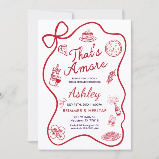 That's Amore Bridal Shower Invitation 招待状 (正面)