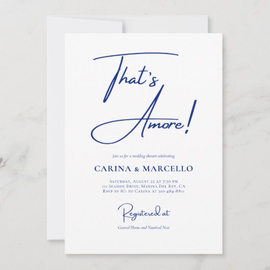 That's Amore Bridal Shower Invite 招待状 (正面)