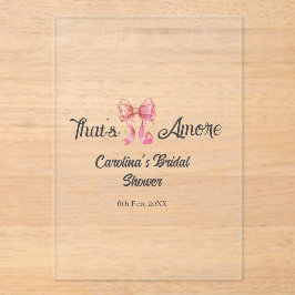 that's amore bridal shower pink retro bow boho nam アクリル招待状