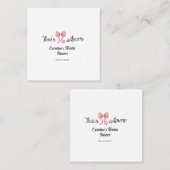 that's amore bridal shower pink retro bow boho nam スクエア名刺 (正面/裏面)