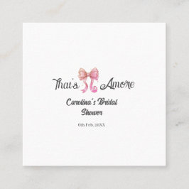 that's amore bridal shower pink retro bow boho nam スクエア名刺