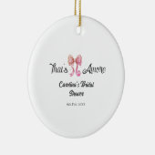 that's amore bridal shower pink retro bow boho nam セラミックオーナメント (右)