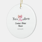 that's amore bridal shower pink retro bow boho nam セラミックオーナメント (左)