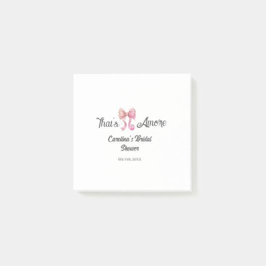 that's amore bridal shower pink retro bow boho nam ポストイット (正面)