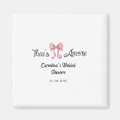 that's amore bridal shower pink retro bow boho nam マグネット (正面)