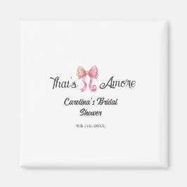 that's amore bridal shower pink retro bow boho nam マグネット