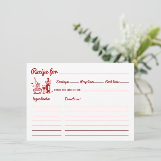 Thats Amore Bridal Shower Recipe Card  (スタンド正面)