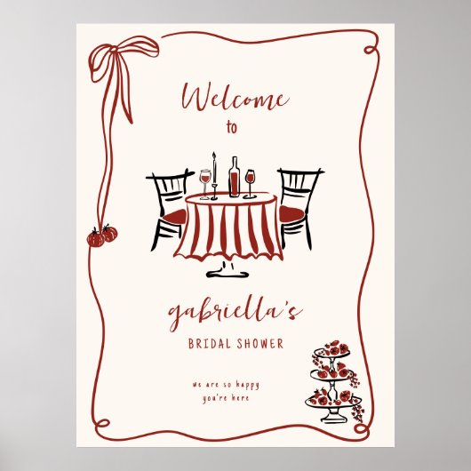 That's Amore Bridal Shower Welcome Foam Board ポスター (正面)