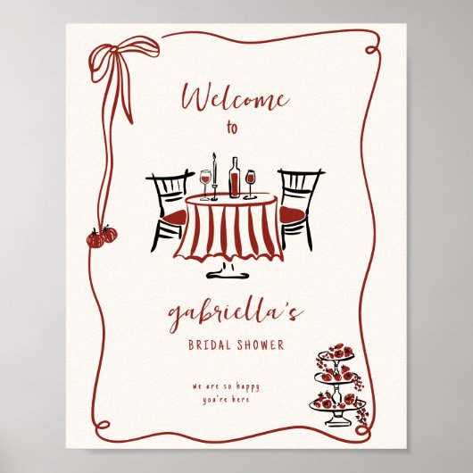 That's Amore Bridal Shower Welcome Poster  ポスター (正面)