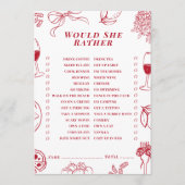 That's Amore Bridal Shower Would She Rather Game  ノートカード (正面)