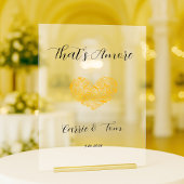 That's Amore Couple Wedding Shower Welcome Sign アクリルサイン