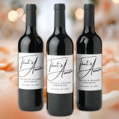 That's Amore! Elegant Black Script Wedding ワインラベル