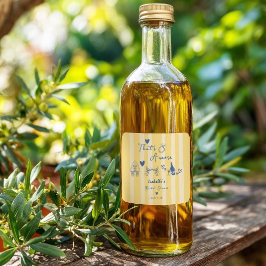 That's Amore Hand Drawn Bridal Shower Favor Label スクエアシール