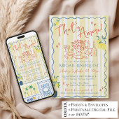 That's Amore Hand Drawn Coastal Bridal Shower 招待状