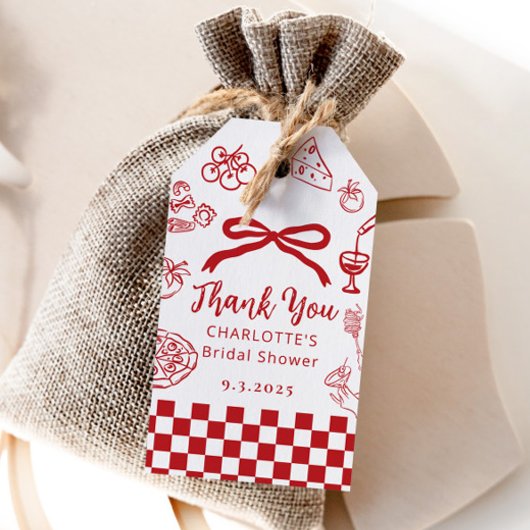 That's Amore Hand Drawn Italian Bridal Shower ギフトタグ