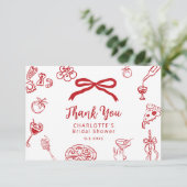 That's Amore Hand Drawn Italian Bridal Shower サンキューカード (スタンド正面)