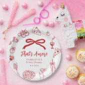That's Amore Hand Drawn Italian Bridal Shower ペーパープレート (パーティー)