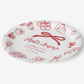 That's Amore Hand Drawn Italian Bridal Shower ペーパープレート (アングル)