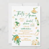 That's Amore Hand Drawn Italian Bridal Shower 招待状 (正面)