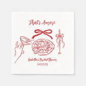 That's amore Hand drawn Pizza Bridal Shower スタンダードカクテルナプキン (正面)