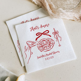 That's amore Hand drawn Pizza Bridal Shower スタンダードカクテルナプキン