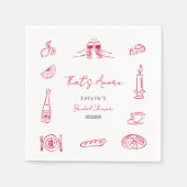 That's Amore Hand Drawn Quirky Elegant Bridal  スタンダードカクテルナプキン (正面)