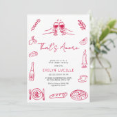 That's Amore Hand Drawn Quirky Retro Bridal Shower 招待状 (スタンド正面)