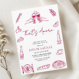 That's Amore Hand Drawn Quirky Retro Bridal Shower 招待状