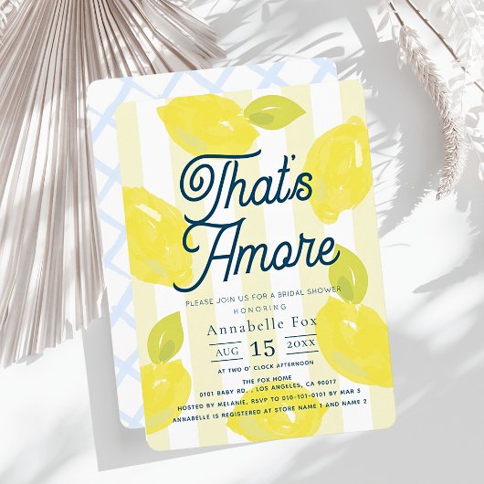 That's Amore Hand-Painted Lemon Bridal Shower 招待状